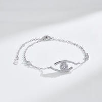 Bracelet en argent pur série S925 avec zircon blanc Design Devil's Eye Accessoire de mode de niche pour cadeau ou fête