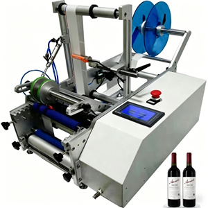 Machine d'étiquetage semi-automatique pour bouteilles en plastique et verre de petite taille, pour l'emballage de boissons et d'aliments, l'emballage de cartons, avec moteur, pompe et roulement - Product Image 2