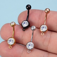 Gaby Piercings de nombril DIY pour femme en acier inoxydable, plaqué or, avec zircon, bijoux de corps tendance, cadeau pour mariage et fête
