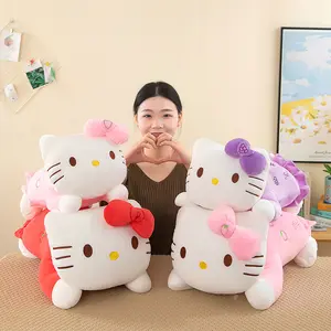 Toptan karikatür sevimli Kt kedi peluş oyuncaklar uzun Kitty kanepe yastık yastık uyku bebek doğum günü hediyesi kız arkadaşı için
