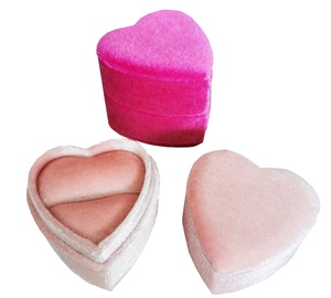 หรูหราโลโก้ที่กำหนดเองเครื่องประดับรูปหัวใจกล่องสำหรับแหวนต่างหูกำมะหยี่ที่มีสีสันสาวกล่องของขวัญโรงงานเซินเจิ้นเครื่องประดับบรรจุภัณฑ์ - Product Image 2