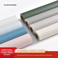 Papier peint PVC à texture lin, autocollant, imperméable, résistant à l'humidité, pour salon, chambre, hôtel, décoration murale