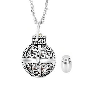 Kalung Guci Dewa Bulan Perak Berongga Vintage, untuk Abu Selamanya Di Hati Saya Liontin Liontin Kenang-kenangan Perhiasan Kremasi - Product Image 1