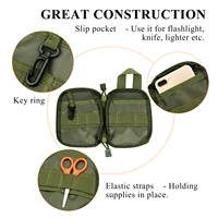 TAC OUTDOOR Pochette tactique imperméable de petite taille, trousse de premiers soins, matériau en nylon, fermeture à glissière, unisexe