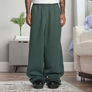 Pantalon de survêtement baggy vintage pour homme, coupe ample, décontracté, tissu éponge français en coton épais, cordon de serrage avant plissé écologique - Product Image 3
