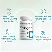 Vente directe OEM de capsules de peptides de collagène hydrolysé pour soutenir la santé des articulations et des cheveux/ongles chez les adultes