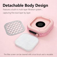 Aspirateur à poussière pour ongles rechargeable 30W avec strass, turbo silencieux, forte aspiration, pour salon de manucure