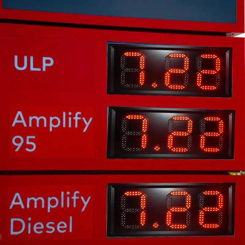 Jhering sıcak satış RF uzaktan LCD kontrol 8 inç 3 haneli alüminyum alaşımları LED gaz benzin istasyonu fiyat ekran işareti