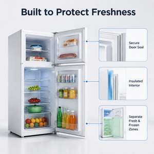 <span class=keywords><strong>Frigorifero</strong></span> a <span class=keywords><strong>Doppia</strong></span> Porta da 98L con Congelatore Superiore, Mini Frigo Portatile, Elettrodomestico Intelligente per la Casa - Product Image 4