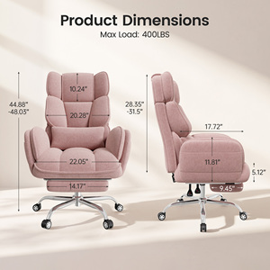 Chaise de bureau inclinable avec repose-pieds, appui-tête réglable, accoudoirs réglables à 5 vitesses, chaise de bureau pivotante pour le bureau à domicile - Product Image 6