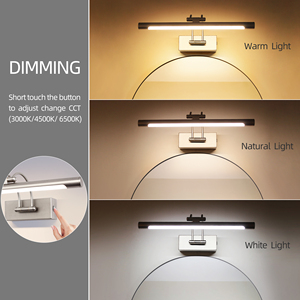 Elegantes lámparas de baño de níquel cepillado, iluminación regulable para instalación de tocador - Product Image 5