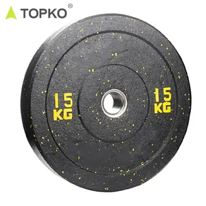 TOPKO-Placa de peso para gimnasio, fabricante de China, parachoques de goma, placas de peso de 10kg