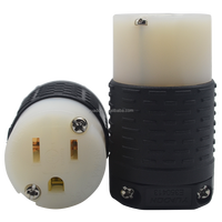 Conector Eléctrico Industrial YD515C NEMA 5-15C, 15A 125V, 3 Puntas con Conexión a Tierra, Enchufe Negro de Latón Sólido