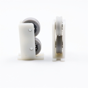 Accesorios de hardware para ventanas correderas Polea de plástico PP blanca pequeña Puerta simple y doble y rodillo de ventana - Product Image 3