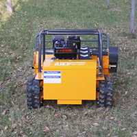 Tondeuse à gazon télécommandée à essence 459cc 14HP 4 temps, robot chenillé RC pour pentes raides