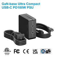 Chargeur GaN 100W 20V5A carré double USB-C PD pour ordinateurs portables, appareils IA, équipements industriels, drones DJI – Station de charge rapide