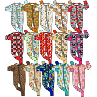 En stock : Grenouillères douces en bambou pour bébé, style occidental, zippées pour la chasse/pêche, à manches longues et double fermeture éclair, pour nouveau-né