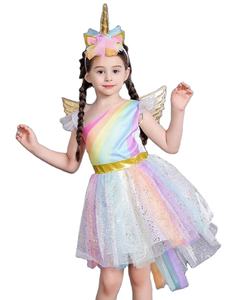 Niñas fiesta de cumpleaños vestido de <span class=keywords><strong>princesa</strong></span> niños carnaval fiesta <span class=keywords><strong>unicornio</strong></span> disfraz Cosplay - Product Image 1