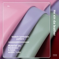 Kulit PU Elastis Tekstur Kulit Domba Pakaian Wanita Pria Anak Jaket Rok Tas Bordir Pola Hewan 0.5mm