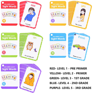 ผู้ผลิตปรับแต่ง CMYK <span class=keywords><strong>4</strong></span> สีพิมพ์แฟลชการ์ดภาษาอังกฤษที่กําหนดเองทําแฟลชการ์ดคําสายตา - Product Image 5