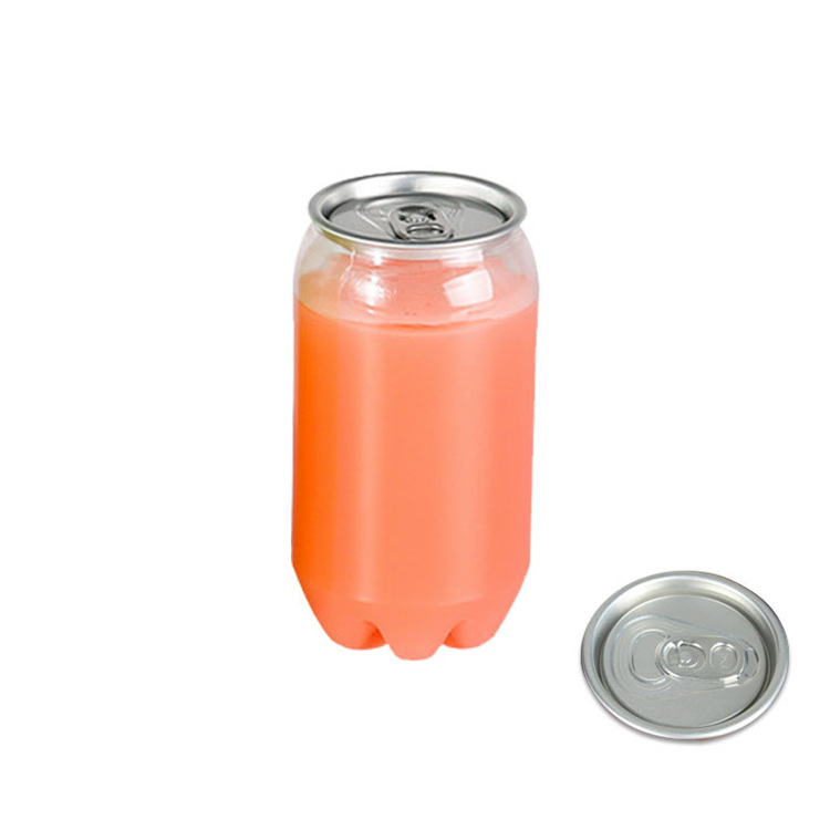 Anello per bevande in PET in plastica per uso alimentare da 250ML contenitore per lattine Pop Top per succo di latte Soda con coperchio in alluminio facile da aprire