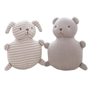 Bé ngủ búp bê nhẹ nhàng với chuông nhỏ bên trong Voi kỳ lân Thỏ Gấu nhồi bông đồ chơi Crochet động vật sang trọng