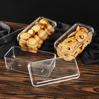 Contenants alimentaires rectangulaires miniatures en plastique transparent jetables personnalisés en gros pour l'emballage de biscuits, macarons, soda, craquelins et cookies