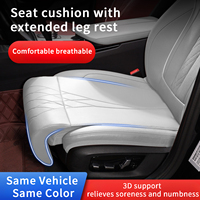 Coussin de siège de voiture de luxe avec repose-jambes en cuir Nappa, respirant, antidérapant, résistant à l'usure, mousse à mémoire de forme, adapté à toutes les saisons