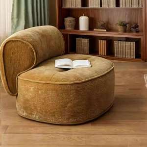 Sofá Cama de Terciopelo de Lujo Ligero Estilo Nórdico, Sillón Reclinable Individual Creativo con Diseño de Sonrisa para Hogar, Hotel y Sala de Estar - Product Image 2