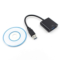 Adaptador de Conectores USB3.0 VGA para Tarjeta Convertidora de Video Gráfico, Cable Externo de PVC 1080P para PC, Laptop, Altavoz y Monitor
