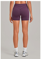 Short de yoga taille haute effet seconde peau avec ceinture croisée, coupe ajustée, pour course et cyclisme en extérieur 9721