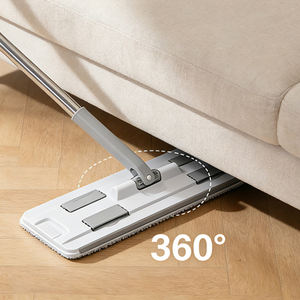 Juego <span class=keywords><strong>de</strong></span> Mopa <span class=keywords><strong>de</strong></span> Microfibra para Limpieza <span class=keywords><strong>de</strong></span> Pisos, con Rotación <span class=keywords><strong>de</strong></span> 360°, Manos Libres, Desmontable, Deslizante, Plano, con Exprimidor, Palo <span class=keywords><strong>de</strong></span> Acero, Lavado y Secado, con Cubeta Doble - Product Image 2