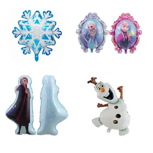 Balon hadiah bola salju Elsa petualangan putri es dan salju baru balon cermin kepingan salju tema ulang tahun anak perempuan kartun grosir