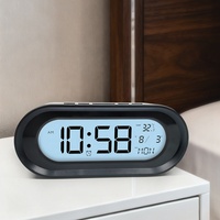 Jam Alarm Digital ABS Pintar dengan Fungsi Kalender dan Snooze, Bertenaga Baterai untuk Kantor, Dapur, Dekorasi Rumah - Desain Modern