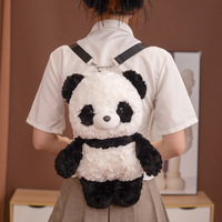 Sac à dos en peluche panda mignon de dessin animé avec rembourrage en coton PP, sac à bandoulière doux personnalisable pour enfants et adultes, idéal pour les fêtes