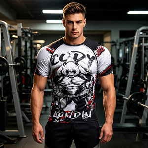 <span class=keywords><strong>Camiseta</strong></span> Deportiva Fitspi con Estampado Animal 3D, Tejido Casual de 180g, Cuello Redondo, Manga Corta para <span class=keywords><strong>Hombre</strong></span>, Corte Regular, Venta al Por Mayor - Product Image 4
