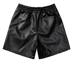 Custom collezione <span class=keywords><strong>di</strong></span> <span class=keywords><strong>pelle</strong></span> da <span class=keywords><strong>uomo</strong></span> 2 pezzi con chiusura a Zip Applique toppa e Shorts da jogging - Product Image 3