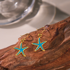 Parure bijoux en acier inoxydable plaqué or style marin Parure étoile de mer Pendentif coquillage Collier Bracelet Boucles d'oreilles - Product Image 4