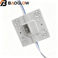Module LED carré étanche 220V 4W pour boîte lumineuse publicitaire à film souple, 4 lentilles de module LED, blanc chaud 3000K 6500K 10000K