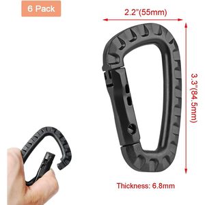 Portachiavi in plastica con portachiavi a scatto a molla con anello D-ring per zaini e borse con sistema Molle portachiavi - Product Image 5
