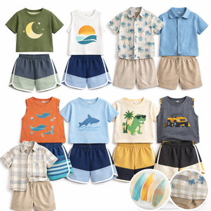 Ensemble 2 pièces d'été pour tout-petits : T-shirts et gilets en coton, surplus de vêtements de boutique - Product Image 5