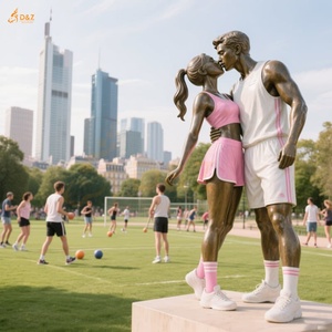 Personalizada romántica decoración de jardín moderno grande de bronce fundición besos hombres y mujeres escultura tamaño real besos pareja estatua de bronce - Product Image 3