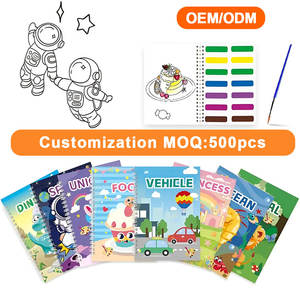 สมุดระบายสีน้ำวิเศษ พร้อมพู่กัน ลายการ์ตูนสัตว์  สมุดระบายสีแบบกำหนดเอง สำหรับเด็กเล็ก เสริมสร้างทักษะด้านศิลปะและการเรียนรู้ - Product Image 1