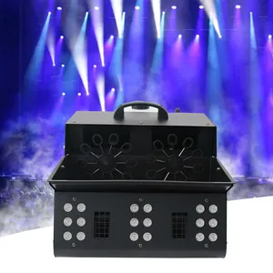 Mesin gelembung asap LED 3 IN 1 RGB, mesin gelembung hitam 50-60hz 18 buah, mesin kabut gelembung pernikahan