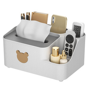 Scatola di immagazzinaggio multifunzionale moderna in plastica PP per soggiorno e Desktop Tissue sostenibili e supporto per telecomando - Product Image 5