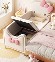 Massivholz Moderne Kinder bett Bett Lagerung Umwelt freundliche langlebige weiche rosa Muschel form Prinzessin Design für Mädchen Schlafzimmer