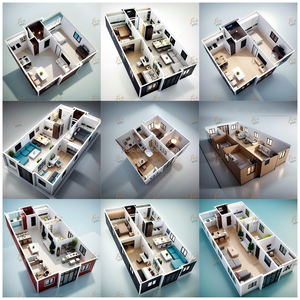 Casa Contenedor Portátil de 20 Pies con 3 Dormitorios Casas Prefabricadas Modernas Villa de Lujo de Acero Ligero - Product Image 4