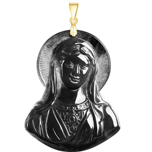 Colgante de jadeíta natural genuina de grado A, modelo "Eagle Maria", colgante de jadeíta de grado hielo con incrustaciones de plata S925, colgante moderno. - Product Image 2