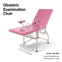 Fauteuil d'examen obstétrical F10E-B06, fauteuil d'examen en acier thermolaqué avec dossier réglable et repose-jambes mobiles