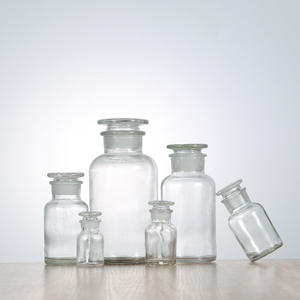 Bouteille en verre de laboratoire à large ouverture de 16 oz (500 ml) avec bouchon en verre et étiquette personnalisable - Product Image 2